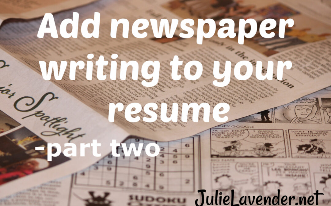 Add newspaper writing to your resume